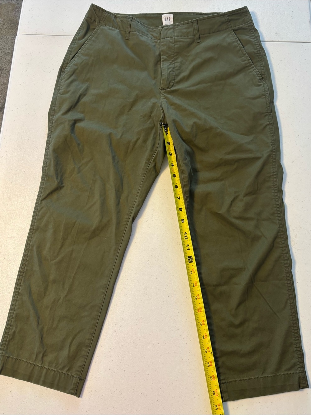 GAP Olive Green Crop Straight Chinos